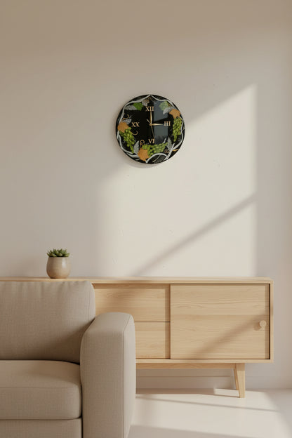 Resin Wall Clock Black Base