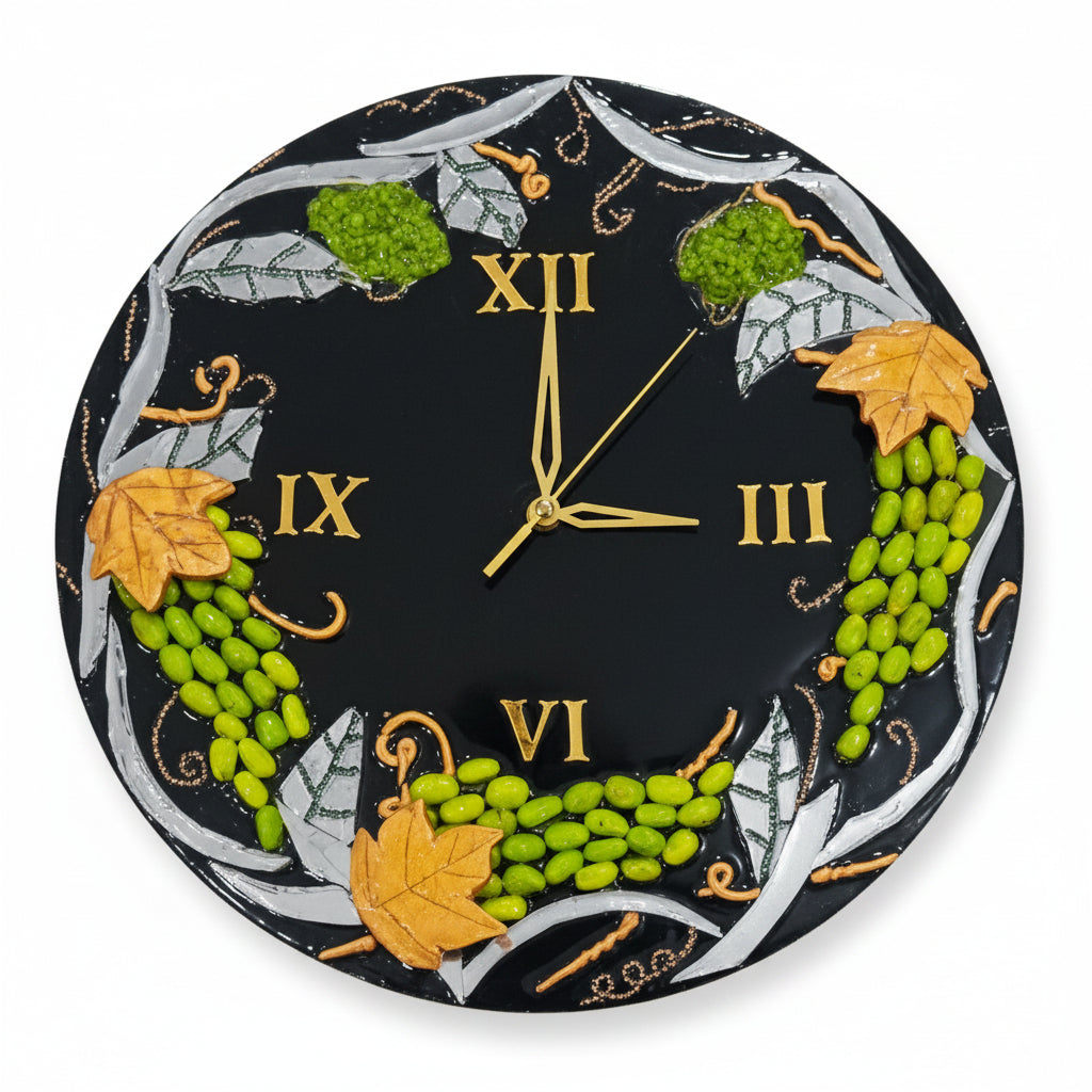 Resin Wall Clock Black Base