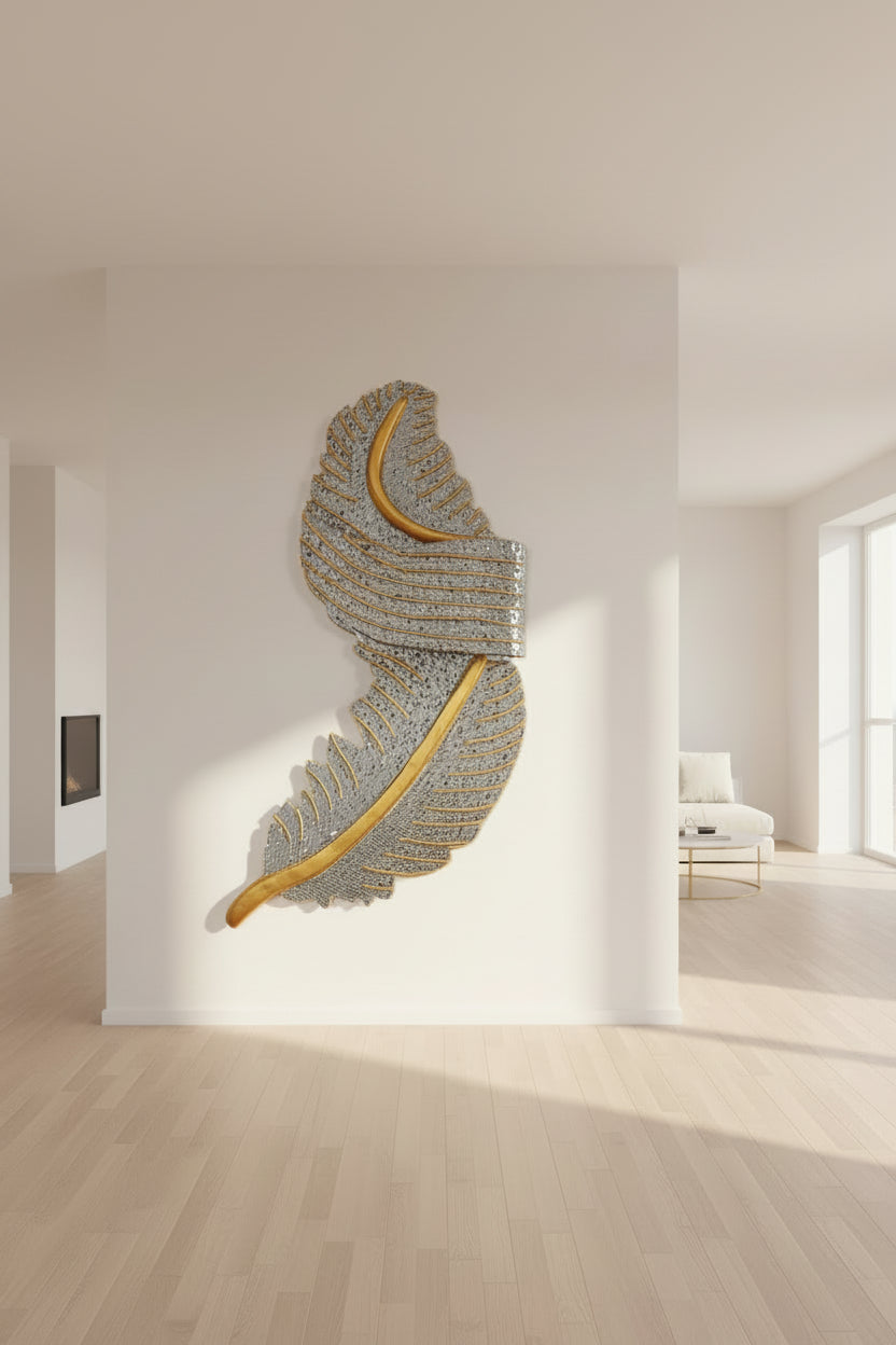 Luxury Feather Metallic Golden