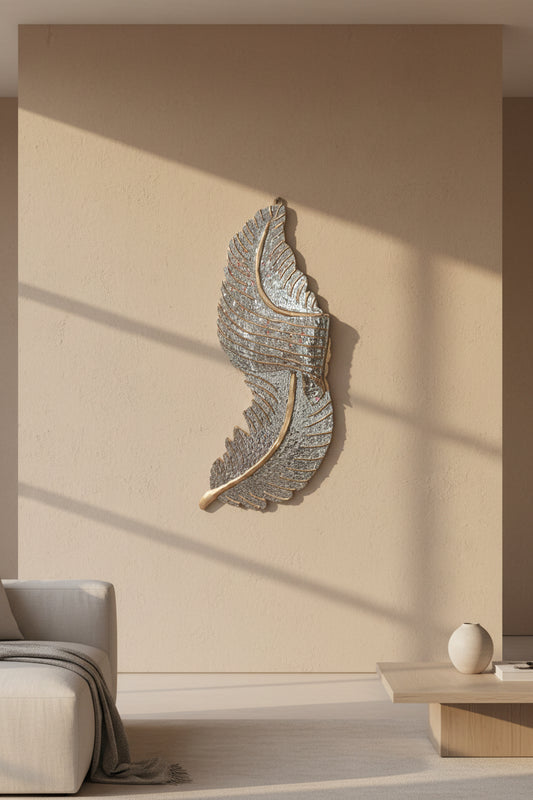 Luxury Feather silver golden