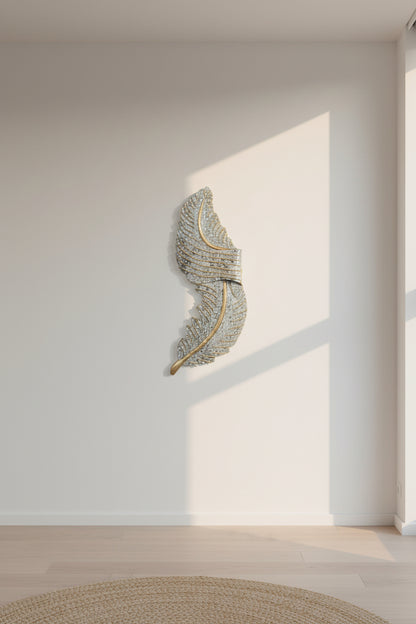 Luxury Feather silver golden